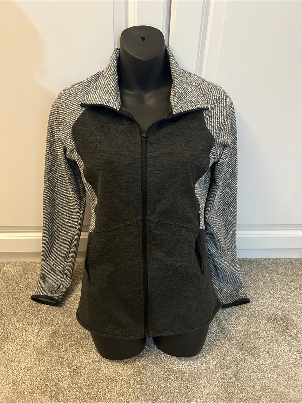 Champion Two-Tone Gray Full-Zip Utility Jacket